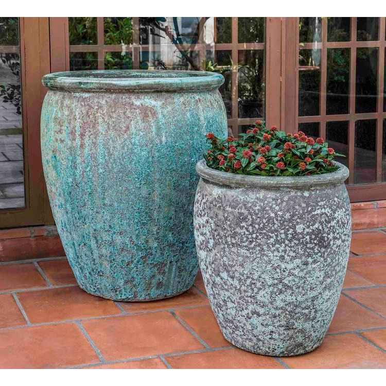 Paraiso Ceramic Planters Verdigris Green | Kinsey Garden Decor