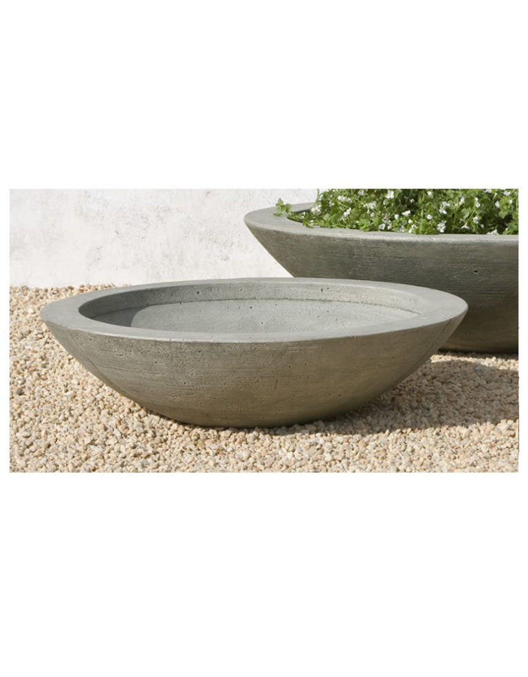 Cast Stone Low Zen Bowl Planters Medium Kinsey Garden Decor